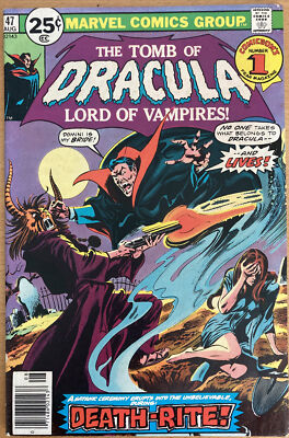 TOMB OF DRACULA #47 AUGUST 1976 GENE COLAN ART  BIRTHRITE : DEATH! 