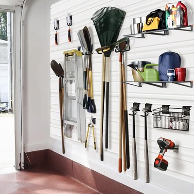 6-12 PCS Slatwall Panels Garage Storage Panel Organizer 4 feet Garage