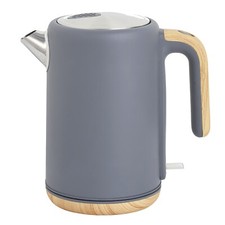 New GREY Oslo Collection 1.7L Kettle/4 Slice Toaster Wood Effect SET/SEPARATE