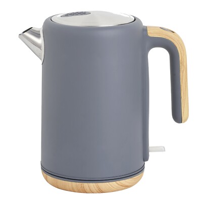 Neu GRAU Oslo Collection 1,7L Wasserkocher/4 Scheiben Toaster Holzoptik SET/SEPARAT 
