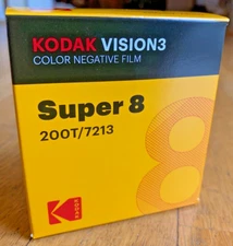 Kodak Vision 3 200T 7213 Super-8 Color Negative Film - NEW Fresh - NO REMJET