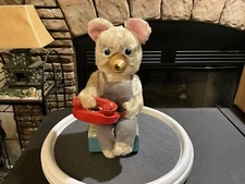 Vintage Modern Toys Co. Tin Battery Operated Talking Telephone Bear 1950s Japan