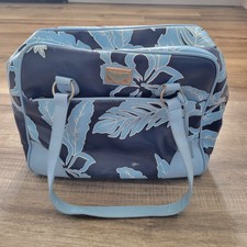 Vintage Roxy Carry On Travel Weekend Bag Tote Luggage Floral Blue