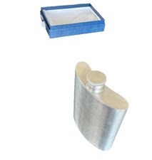 Swedish Svensk Small 5" tall Pocket Flask 3.7 oz Pewter, DACAPO Tenn Sverige