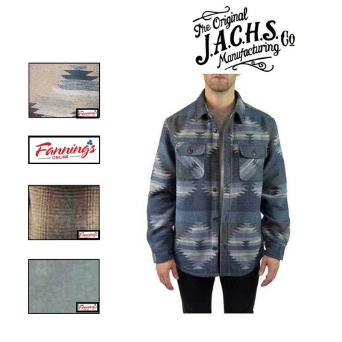 Jachs Men’s Patterned Wool Blend Shirt Jacket Fully Lined - E54