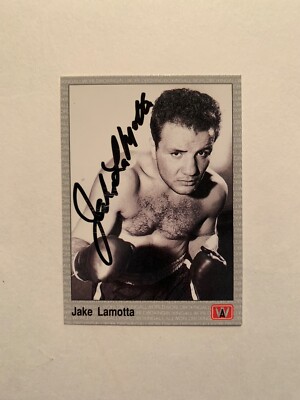 Jake Lamotta Signed 1991 A&W Boxing Card #98 | eBay