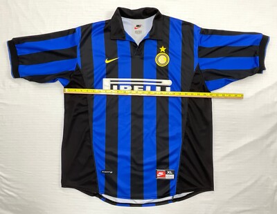 Vtg 1998 1999 Inter Milan Nike Shirt DJORKAEFF 6 Jersey XL Pirelli