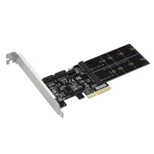 PCIE 3.0 X4 to 2-port M.2 B-KEY & 2-port SATA3.0 Adapter Expansion Card ASM1164
