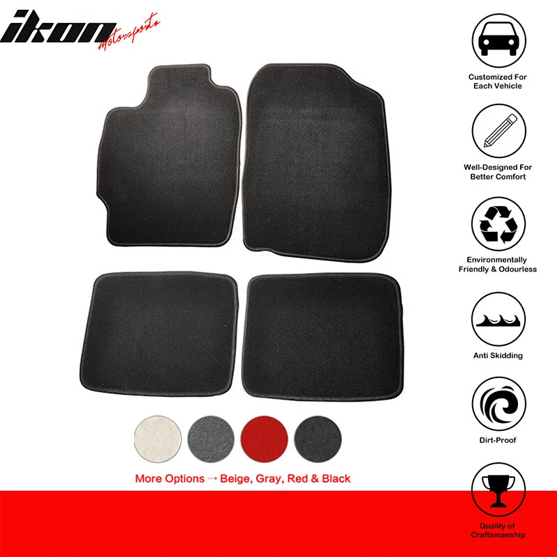 Fits 04-10 Scion tC Floor Mats Front & Rear Nylon Black OE Factory Fitment 4PC
