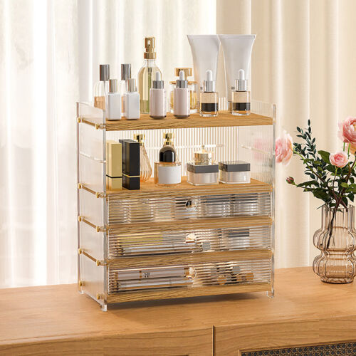 5-Tier 3 Drawer Desk Organizer Tabletop Clear Tabletop Storage Cabinet Box Home!