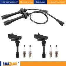 2 Ignition Coils, Wireset & 4 Platinum Spark Plugs for 01-03 Mazda Protégé UF407