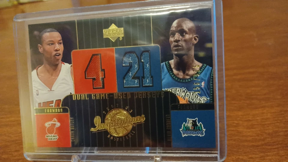 2002-03 INSPIRACIONES DE CUBIERTA SUPERIOR KEVIN GARNETT Y CARON MAYORDOMO JUEGO CAMISETA... Foto 2 de 3