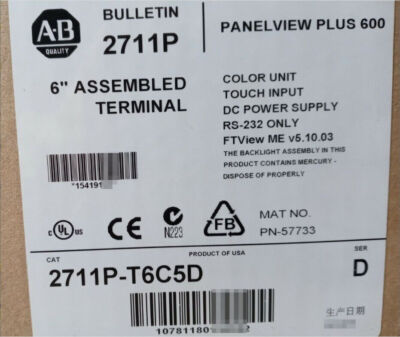 New with Unopened box AB2711P-T6C5D PanelView Plus 600 Free Shipping
