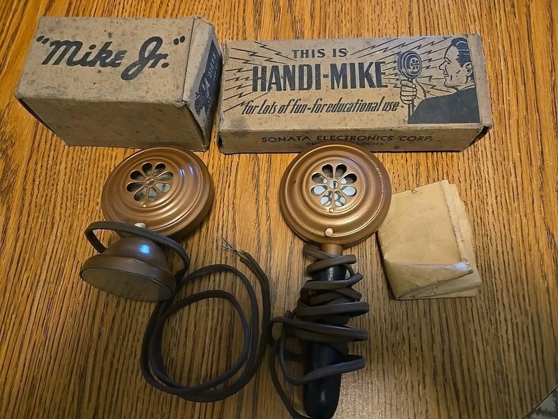 NEW Vintage Handi-Mike,Sonata Elec. Corp,Microphone AND Mike Jr
