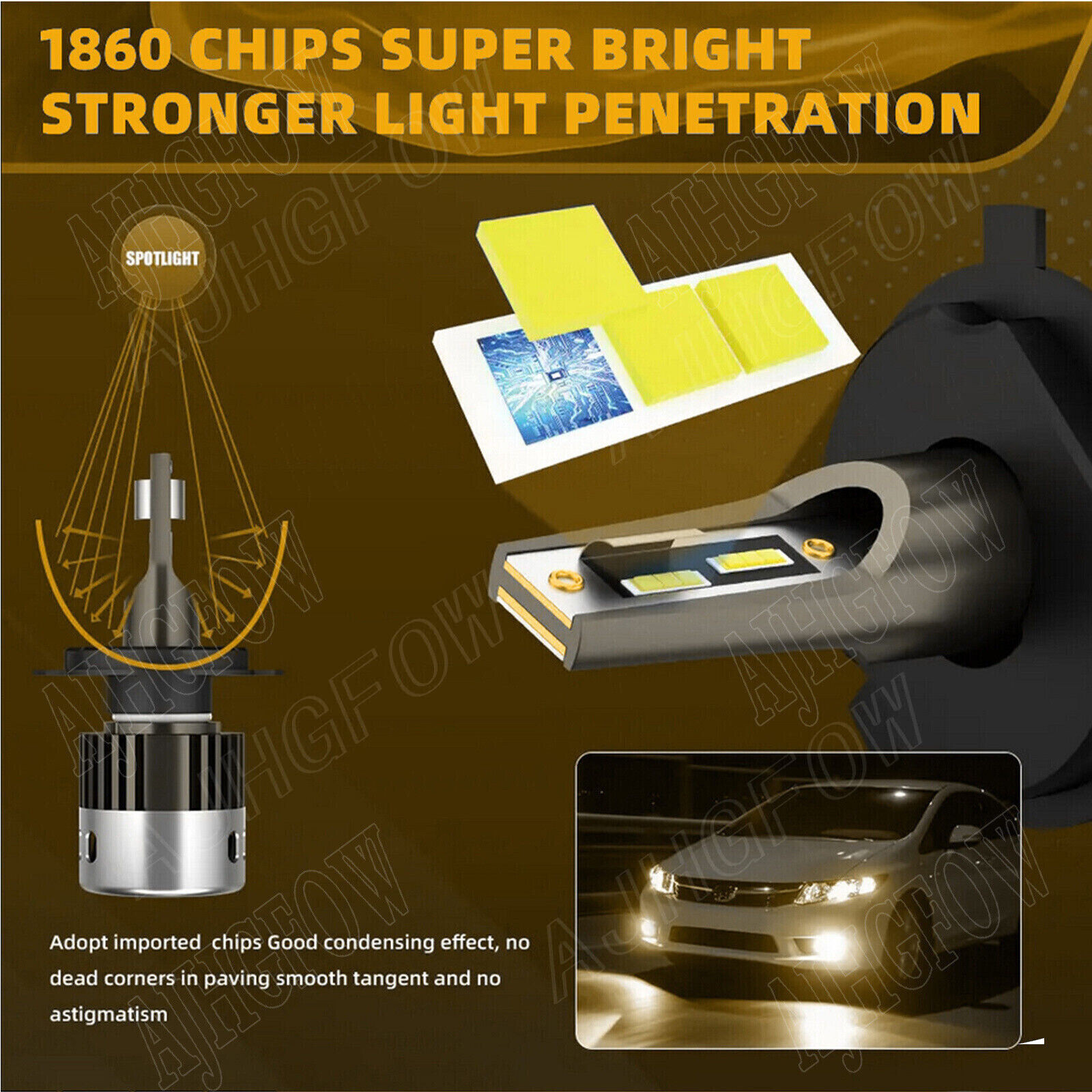 For Ferrari F355 GTS 1994-1998 LED Headlight Bulbs Conversion Kit High Low Beam