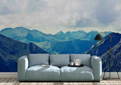 3D Cloud Sky Green Mountain Self-adhesive Removable Wallpaper Murals Wall