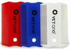 VetOne 3 Pack  Dog Cat Lice & Flea  Comb Made In USA 3 Colors  Pet & Human