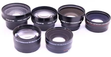 Lot 6x Canon Tokina Vivitar Auxiliary Wide/Telephoto Conversion Lens Attachments
