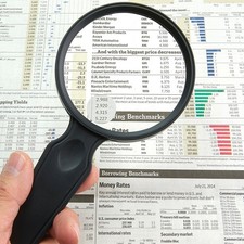 Handheld Magnifier with 2x Magnification and 4.5x Spot Lens 3.5 Inch Acrylic