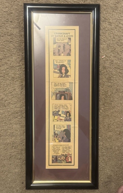 Vintage Framed Crankshaft By Barium & Ayer’s Comic Strip