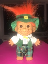 Rare Russ "Around the World" IRISH / St Patrick's Day TROLL DOLL w/ Plaid Pants