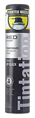 Kiss Tintation Temporary Color Spray Off Black 2.82 Ounce