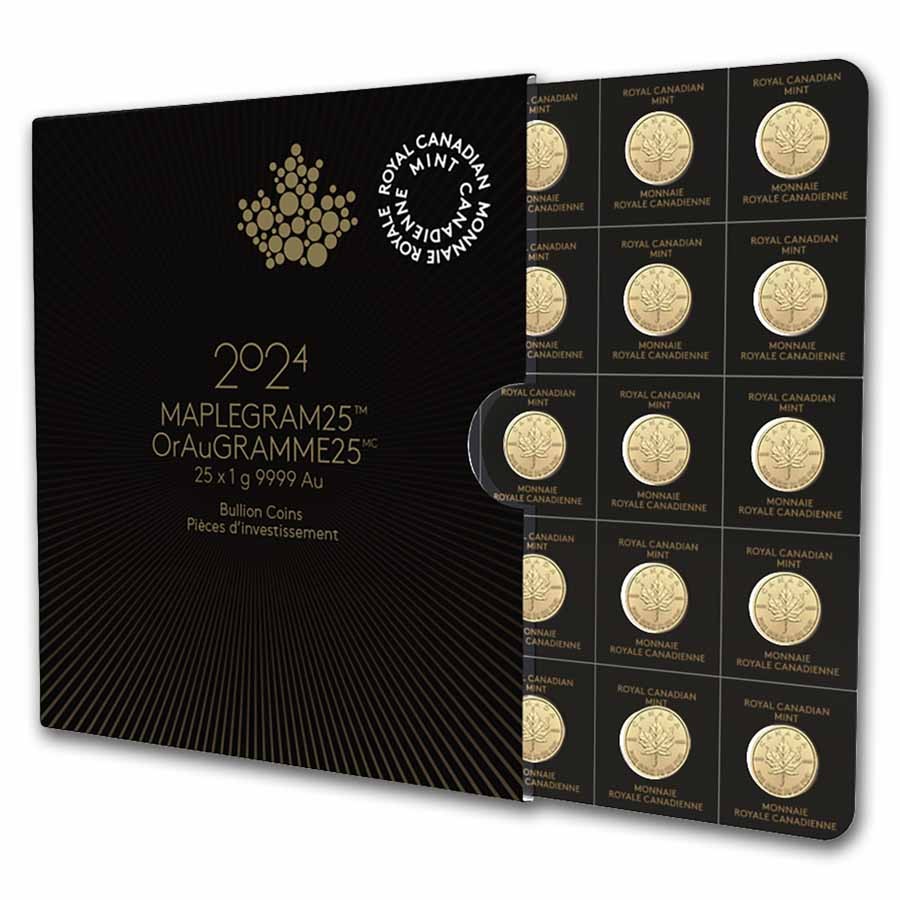  CANADIAN MINT MONNAIE 記念メダル 2025 25x 1 gram Gold Maple Leafs Maplegram25™ (In Assay
