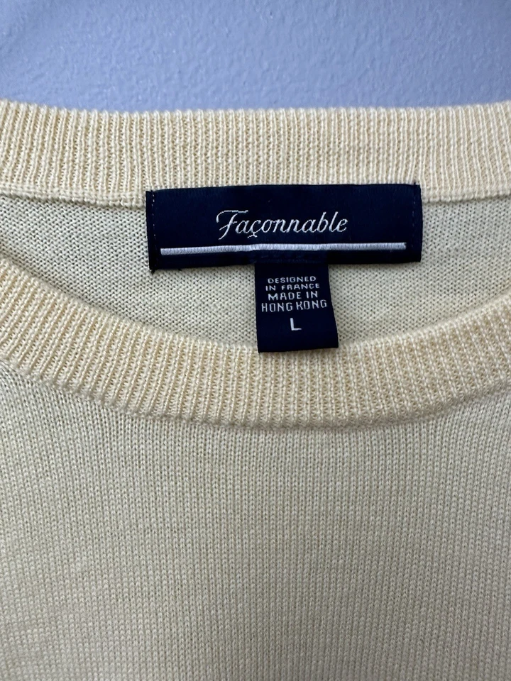 Suéter de lana amarillo faconnable Foto 2 de 4