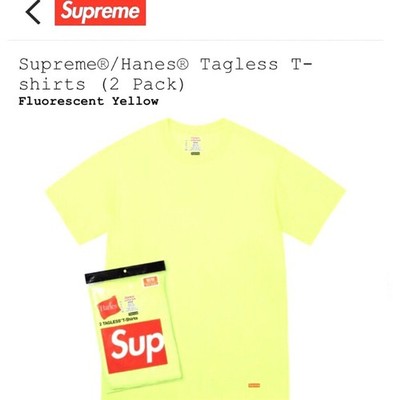 SUPREME X Hanes 2 Pack Of Two Men s Tagless Tee Shirts NEW proof Of Purc. XL 