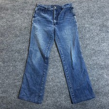 Guess Jeans Mens Size 34 Blue Pinstripe Straight Leg Denim Made in USA Vintage