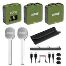 Rode Wireless GO Gen 3 Wireless Mic System Moss with 2x White Interview GO