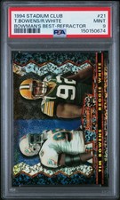 1994 STADIUM CLUB BOWMAN'S BEST REFRACTOR #21 REGGIE WHITE/TIM BOWENS PSA 9