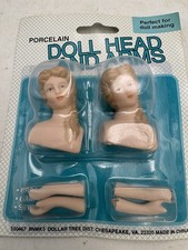Vintage Porcelain Doll Heads and Arms in Sealed Package