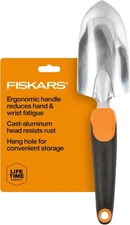 Fiskars Ergo Garden Trowel for Digging and Planting, Heavy Duty Black 