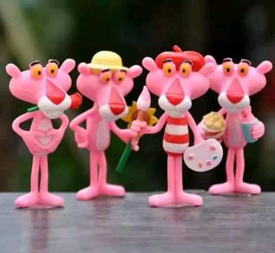THE PINK PANTHER 4PCS/SET ACTION FIGURES THE PINK PANTHER 7-8CM CARTOON