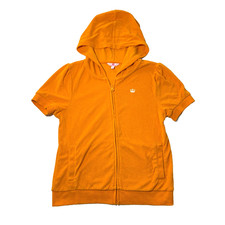 Juicy Couture Girls Top Orange Terry Cloth Zip Vintage Hoodie Y2K Size XL/16