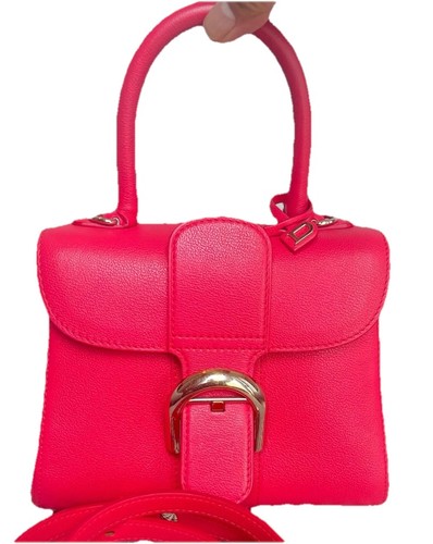 Authentic Delvaux Brillant Fuchsia Calfskin Leather Gold Hardware