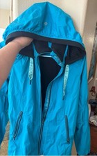 LULULEMON WOMEN'S JACKET NAVY LIGHTWEIGHT WINDBREAK FULL ZIP HOOD POCKET SIZE 4