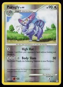 Purugly 36/130 Rare Diamond and Pearl Reverse Holo Pokémon Card