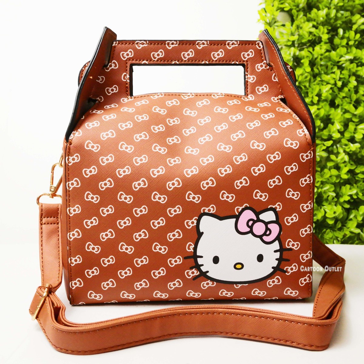 Sanrio Hello Kitty Purse Bag Faux Leather Box Shape Crossbody Hand