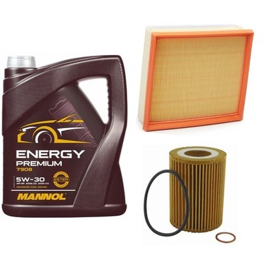 5L MANNOL 5W30 OIL & AIR OIL FILTER SERVICE KIT FOR BMW 316i F30 F80 12+