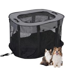 Foldable Dog Pet Kitten Playpen for Dogs, Indoor Puppy Playpen Kennel M 1 Black