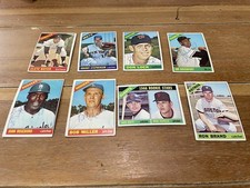 1966 Topps GIANTS & DODGERS Signed Card Lot (8) - John Roseboro, Davenport, Boye