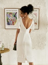 JJ’s House Women Midi Dress White Small NEW #258699| Bridal Shower Back Zip