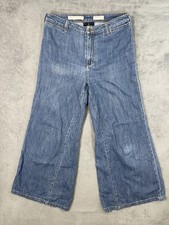 Pilcro Anthropologie Jeans Womens 29 Blue Medium Wash High Rise Super Wide Leg