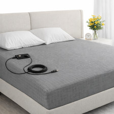 Grounding Earthing Fitted Sheet Twin 10 Silver Fiber Bed Sheet Gray