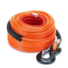 32000lbs 1/2"100ft Synthetic Winch Rope Winch Line Cable Rope+Winch Hook for 4WD