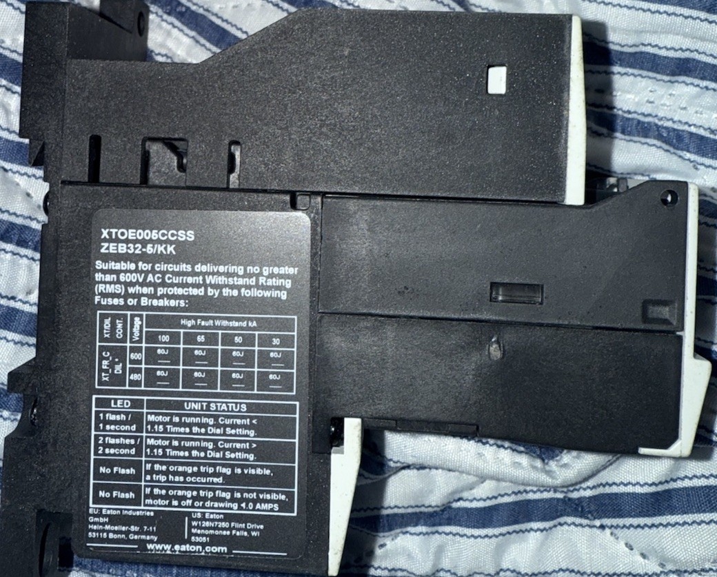 New Eaton XTOE005CCSS Electronic Overload