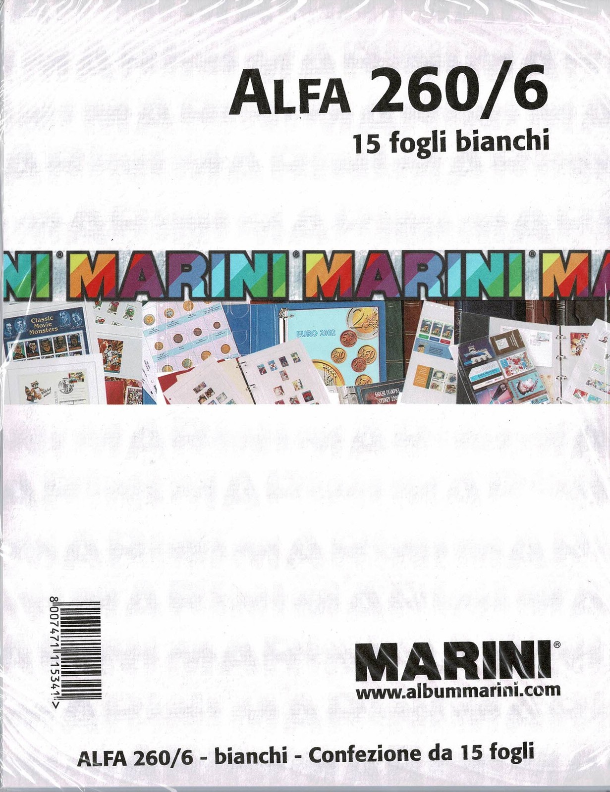 Marini Alfa 260 - White Sheets Model 260/6 (For Stamps) New