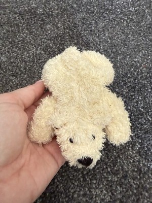 Vintage flauschiger Floppy Eisbär Plüsch mit Reißverschlussbeutel Stofftier